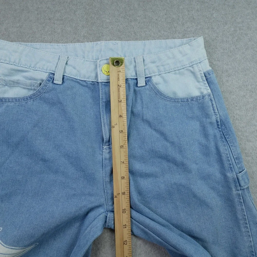 Justice x Looney Tunes Jeans Girls 18 Blue Bugs Bunny Wide Leg Cargo Carpenter